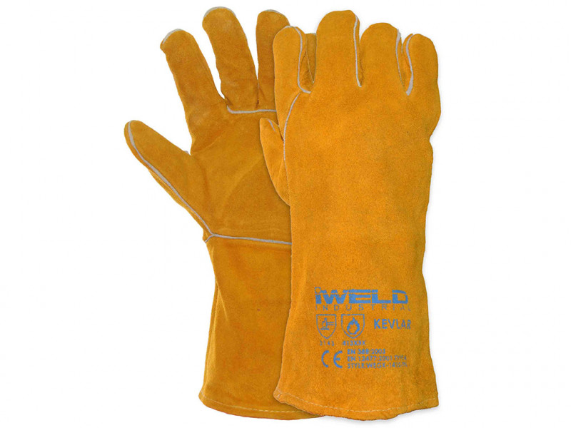 Hegesztő védőkesztyű, bélelt, KEVLAR 14" (WEGK-141