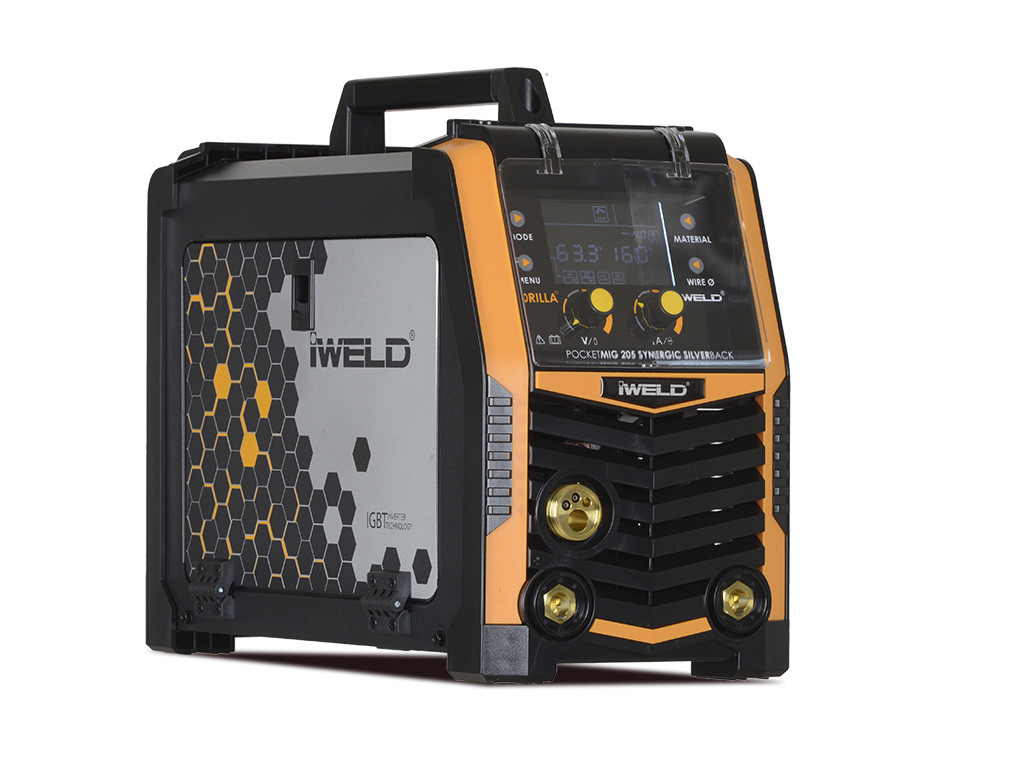 IWELD GORILLA POCKETMIG 205 SYNERGIC SILVER BACK h