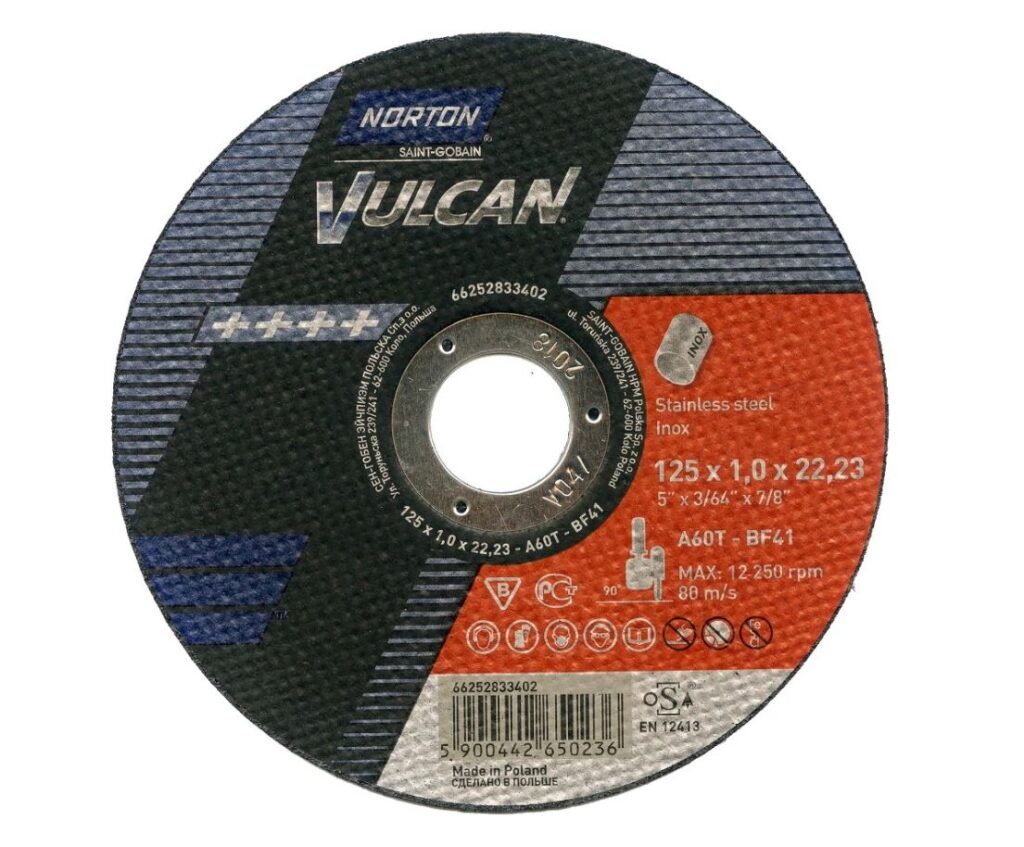 Vágókorong Norton Vulcan 125x1,0 (INOX)