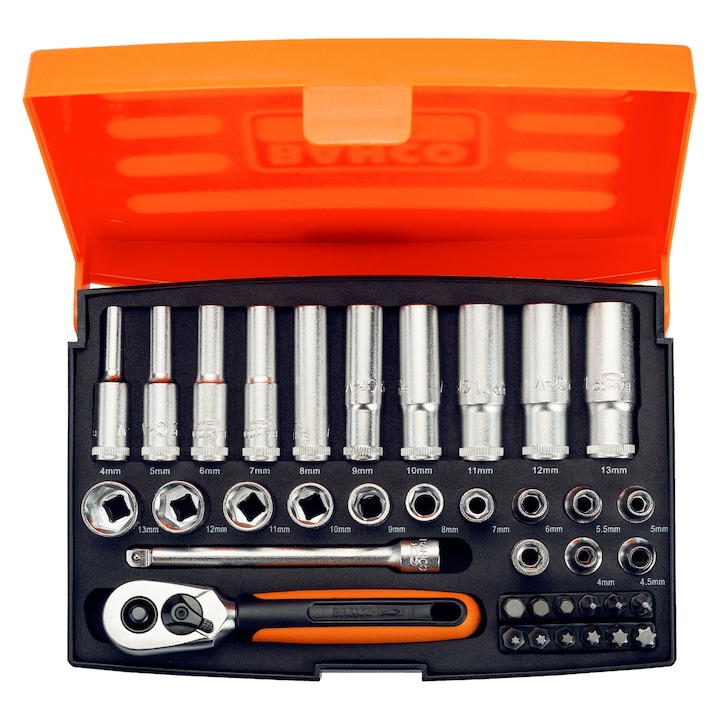 Bahco Dugókulcs Klt. 1/4"  37 részes SL25L